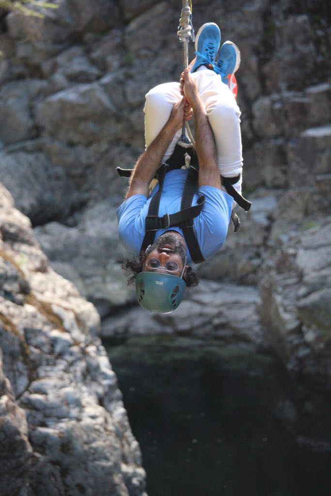 Celebrating his upcoming 50th birthday at Clayoquot Wilderness Resort, Canada