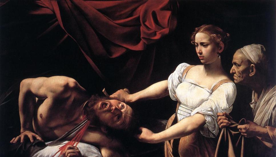 The original painting of Judith beheading Holofernes by Caravaggio, painted in 1598?99, is part of the collection of the Galleria Nazionale d?Arte Antica in Rome, Italy