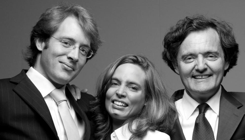 Pierre-Emmanuel Taittinger (right), with son, Clovis, and daughter, Vitalie