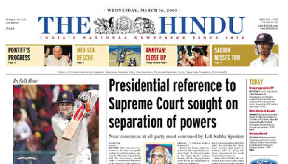 The editor-in-chief of the Hindu has stepped down following a family dispute