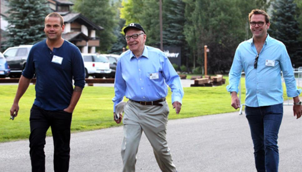 From left to right: Lachlan, Rupert and James Murdoch