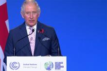 The then Prince Of Wales speaking at COP 26 in Glasgow, Scotland